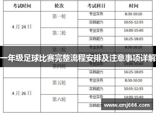 一年级足球比赛完整流程安排及注意事项详解